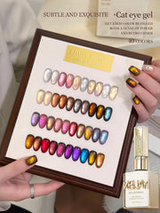 XEIJAYI 1Pc 15Ml Colorful Cat Eye Nail Gel Polish, Semi-Permanent Nail Art, Soak-Off UV LED Gel for Nail Salons & DIY Manicure