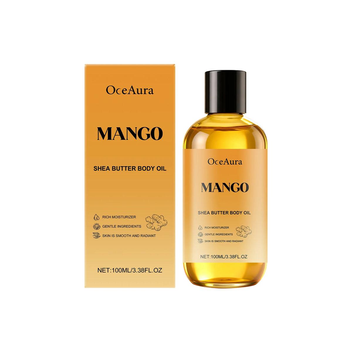Mango Shea Butter Body Oil Soften Rough Skin Improve Skin Condition Long-Lasting Hydration Fresh Fragrance SPA Massage Skin Oil