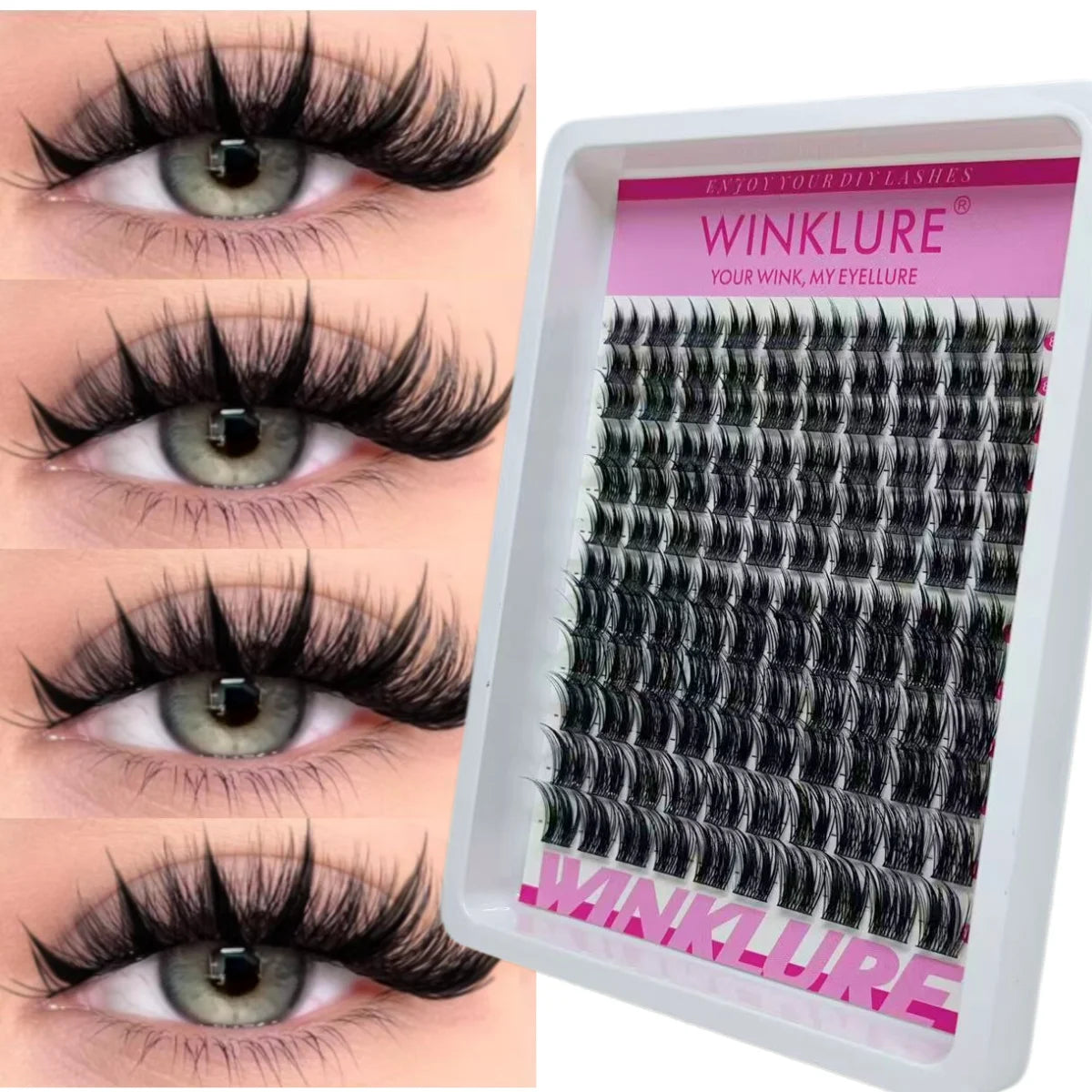 WINKLURE Manga Lash Clusters Spiky Eyelash Clusters Natural Lash Extensions Wispy Lashes Clusters Anmie Style Individual Lashes