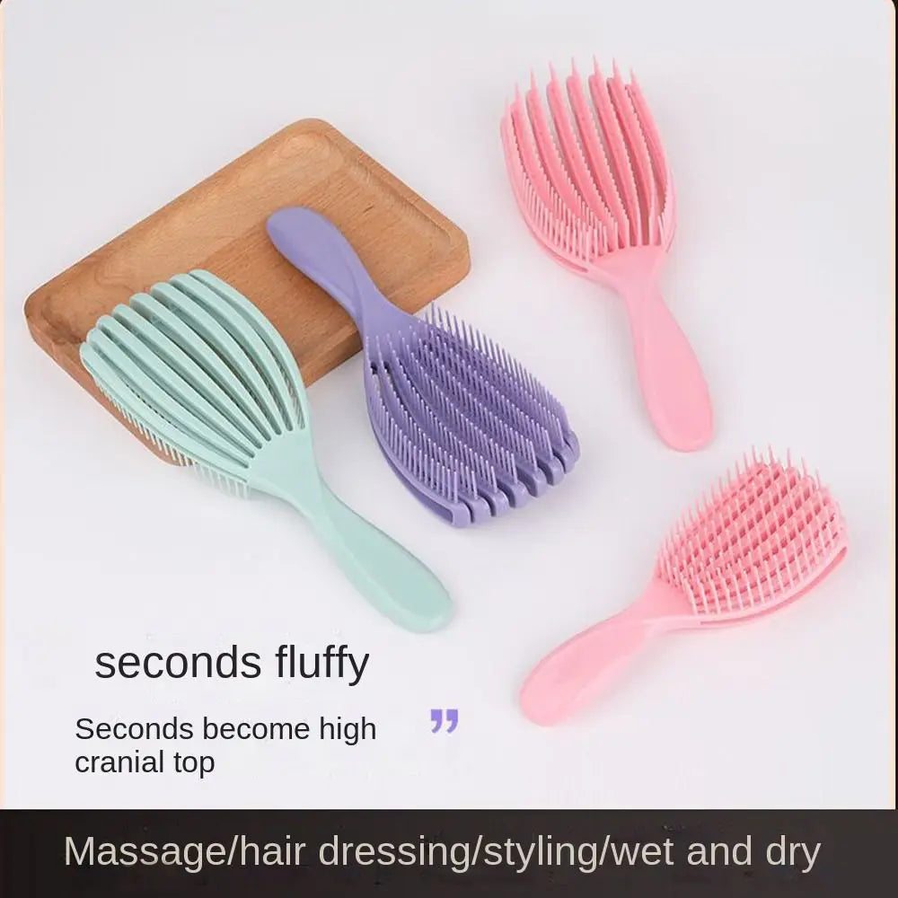 Durable Hollow Hollowing Out Hair Brush Anti-static Hair Fluffy Scalp Massage Comb Portable Multifunctional Hair Styling Tool