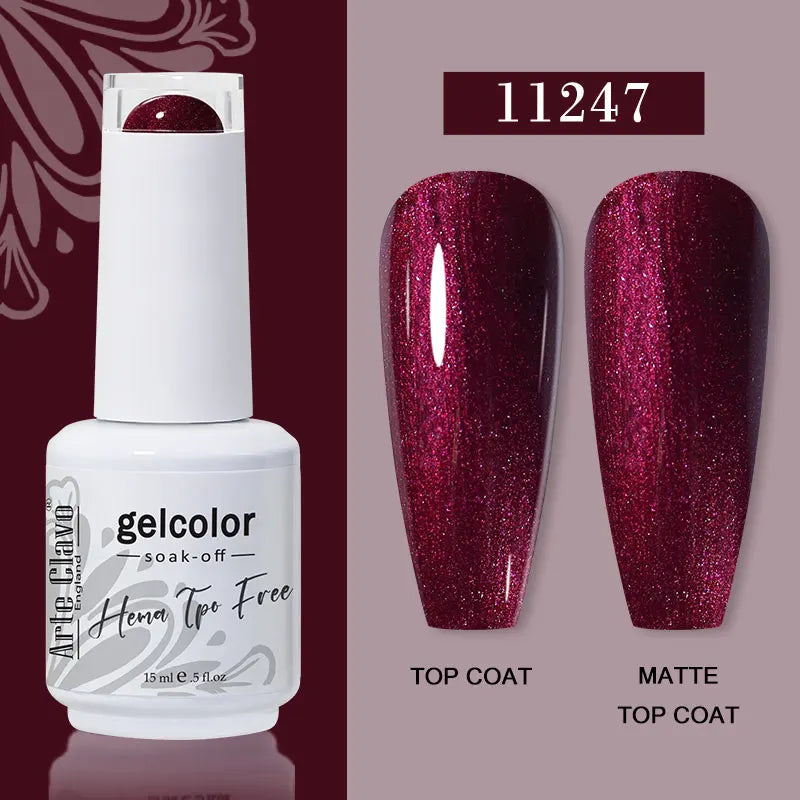 Arte Clavo 116Colors Gel Nail Polish 15ml Colorful Gel Semi Permanent Soak Off UV Gel Nail Art DIY Design Varnishe Nail Supplies