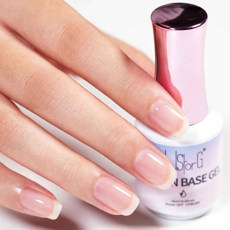 AWStorG 15ML Vitamin E Base Coat Nail Strengthener Gel Nail Polish Semi permanent UV Durable Base Varnish Protects Nails