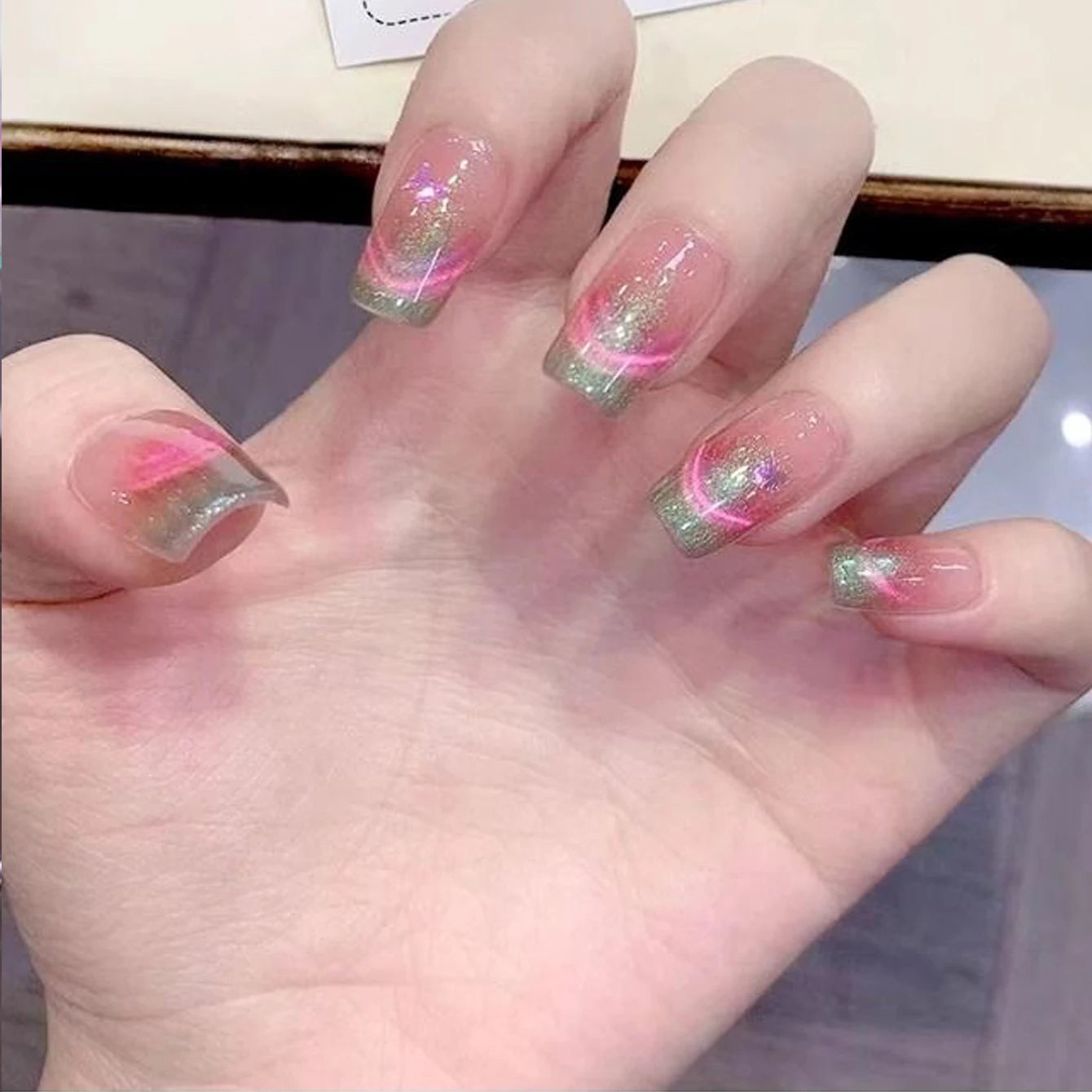 MIANEL 12ML Summer Nails Northern Lights Glass Bead Magnet Cat Eye Gel Nail Polish Nail Art Blue Nails Pink Nails 1-6pcs