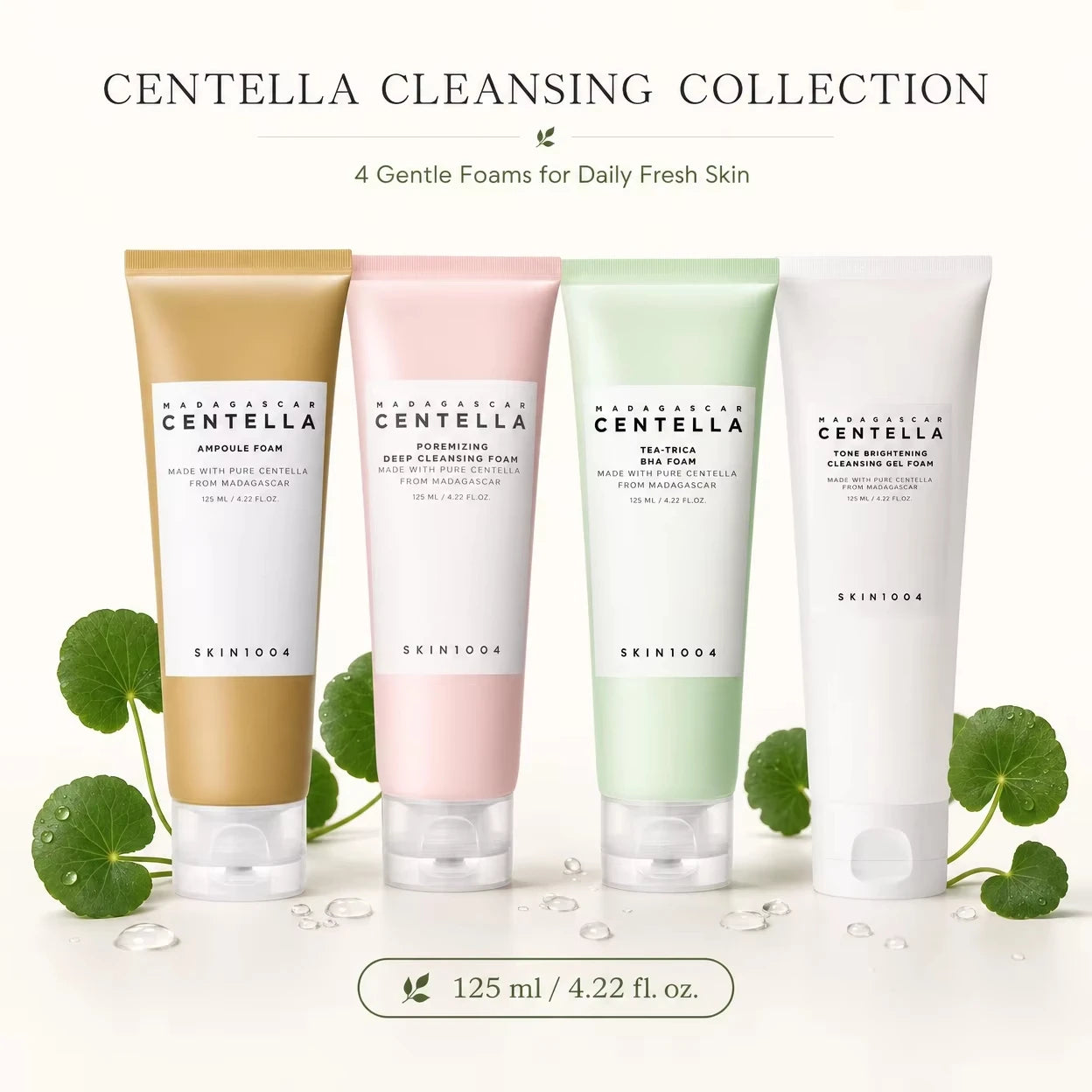 Korean Centella Poremizing Deep Cleansing Foam Tone Brightening Cleansing Gel Foam Facial Moisturizing Fresh Cleanser 125ml Gift