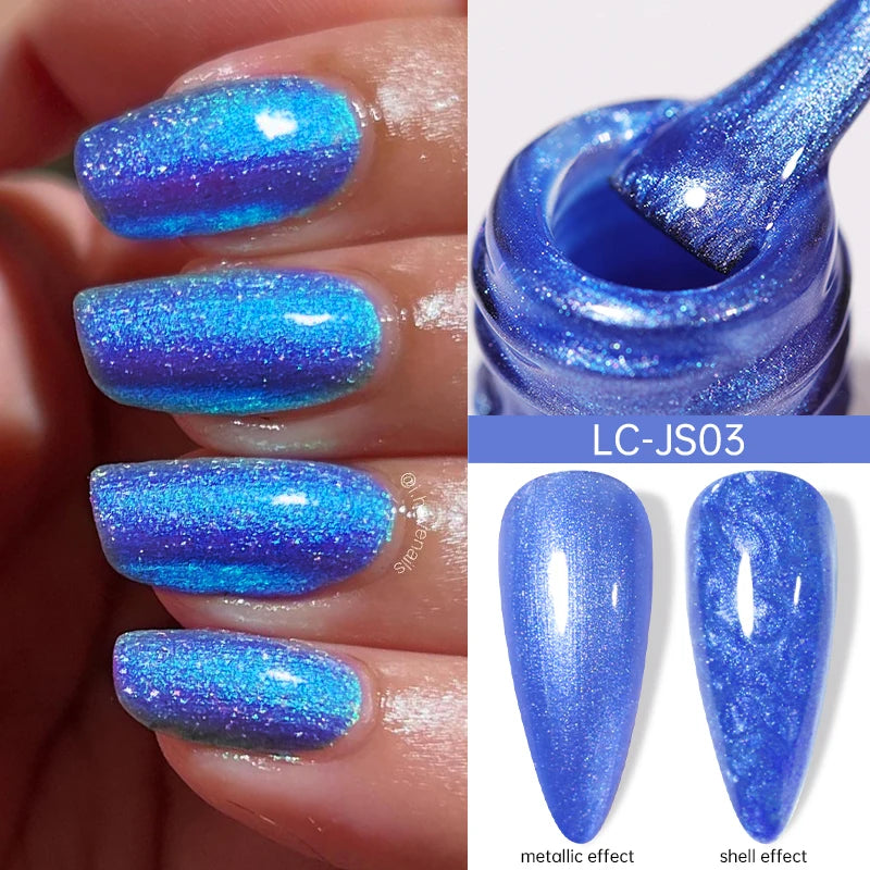 LILYCUTE 7ML Auroras Glitter Thermal Gel Nail Polish Temperature Color Changing Semi Permanent Soak Off Nail Art UV Gel Varnish