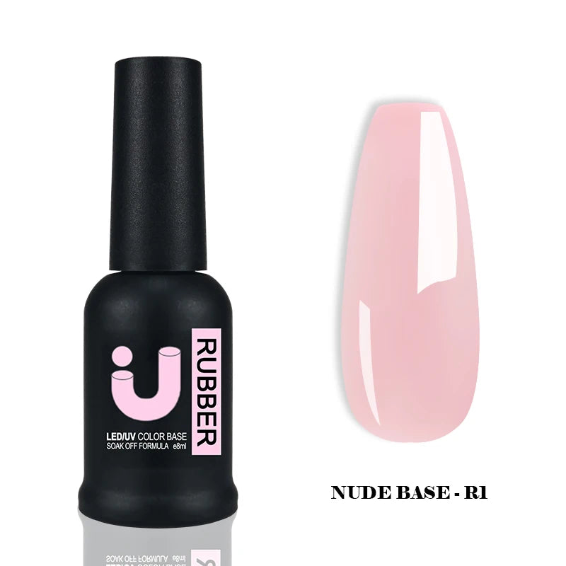 UNO JYJ Nude Rubber Base Gel Polish Semi-permanent Nail Polish UV Varnish Manicure Natural Nail Base Coat 7 Colors Basis Gellac