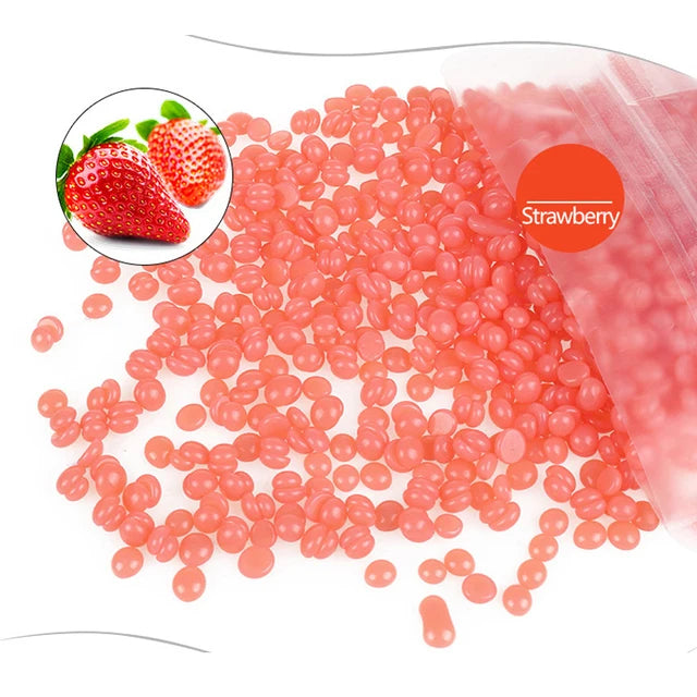 500g Hard Wax Beans Solid Hair Remover No Strip Depilatory Hot Film Wax Bead Hair Removal for Full Body Bikini Face Leg Eyebrow