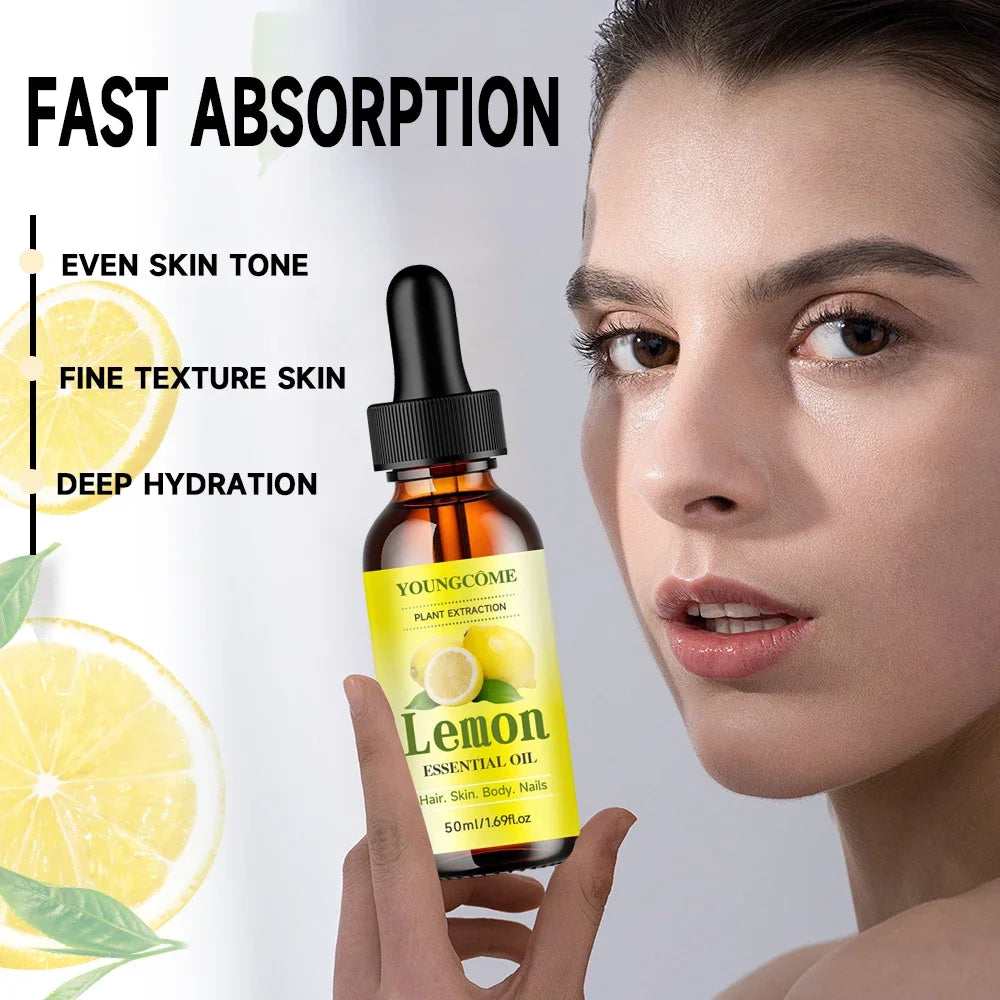 YOUNGCOME Natural Lemon Essential Oil Moisturizer/skin Moisture Supplement Suitable for Face Anti-wrinkle Face Essential Oil