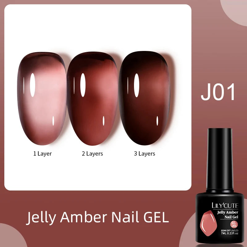 LILYCUTE 7ML Jelly Nude Pink Quick Extension Gel Nail Polish Transparent  Finger Prolong Long Lasting Construction Gel Varnish