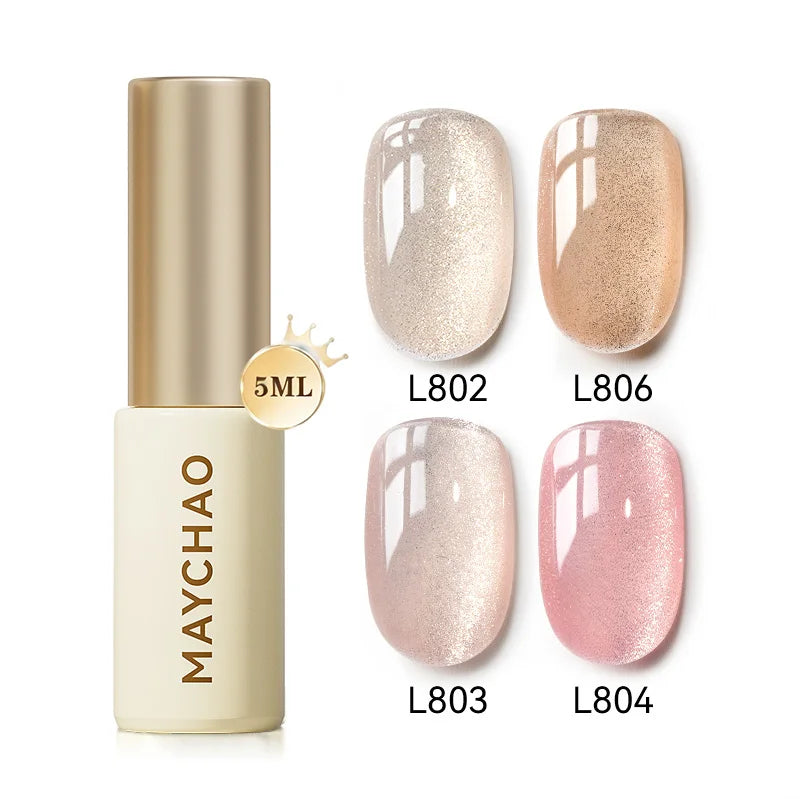 MAYCHAO 5ML Gel Nail Polish 9D Laser Diamond Glitter Cat Eye Gel Semi-Permanent Soak Off UV LED Gel Nail Manicure Tools Nail Art