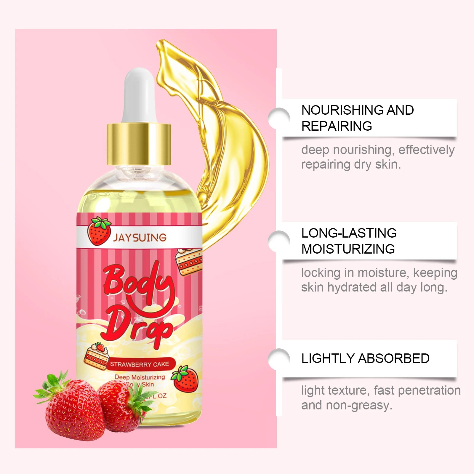 Nourishing Body Oil, Hydrating Massage & Skin Care Treatment, Firming Moisturizing Formula, 60ml Bottle