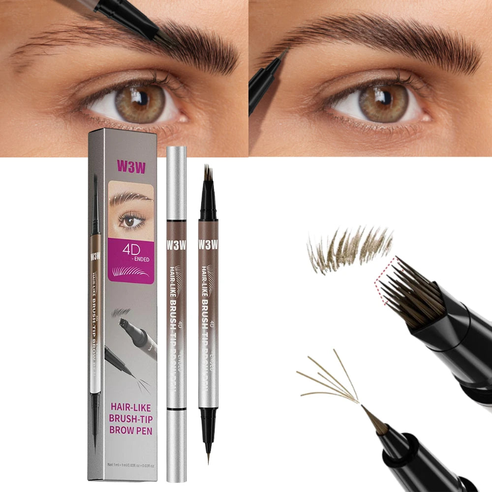 NEW Hair-Like Eyebrow Pencil 4D Micro-Sculpting Dual-Ended Eyebrow Pencil and Eyeliner Long-lasting Liquid Eyebrow Pen Like Real