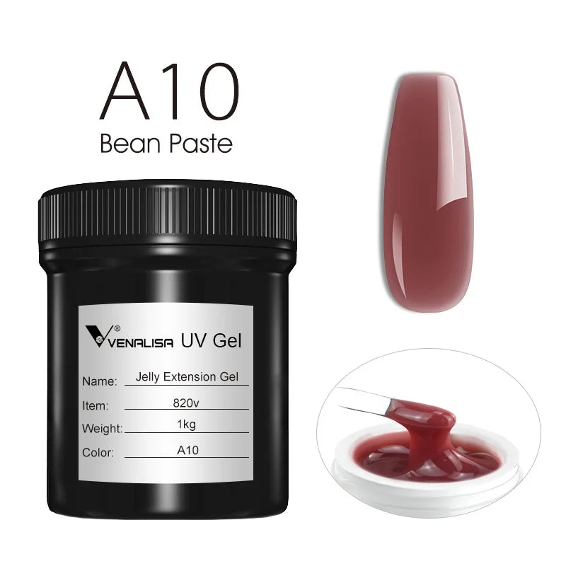 VENALISA Jelly Gel Large Volume 1L Jelly Nude Collection Not Burning Soak Off UV LED Soft Extension Gel Nail Gel Nail Manicure