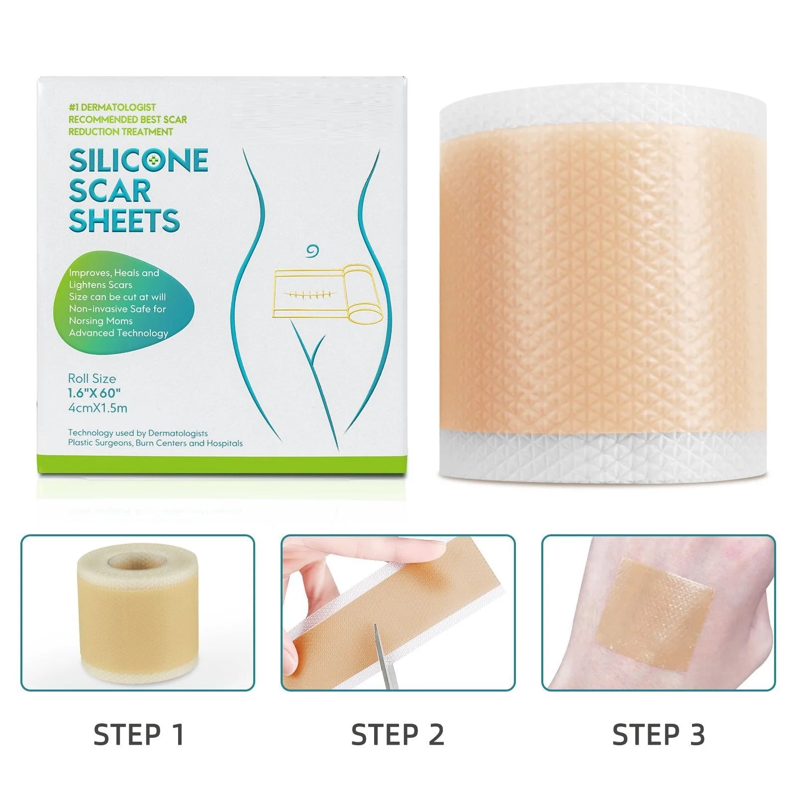 4cmx150cm Silicone Scar Sheets Removal Strips Silicone Gel Scar Strip For Acne Keloid Surgery Burn Treatment Scar Patch Hot Sale