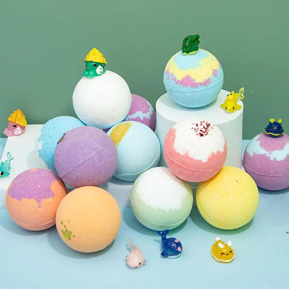 1/6/12PCS Bath Bombs Set Bubble Bath Fizzies for Children Safe & Natural Essential Oil Bubble Bath with Surprise Toys Inside