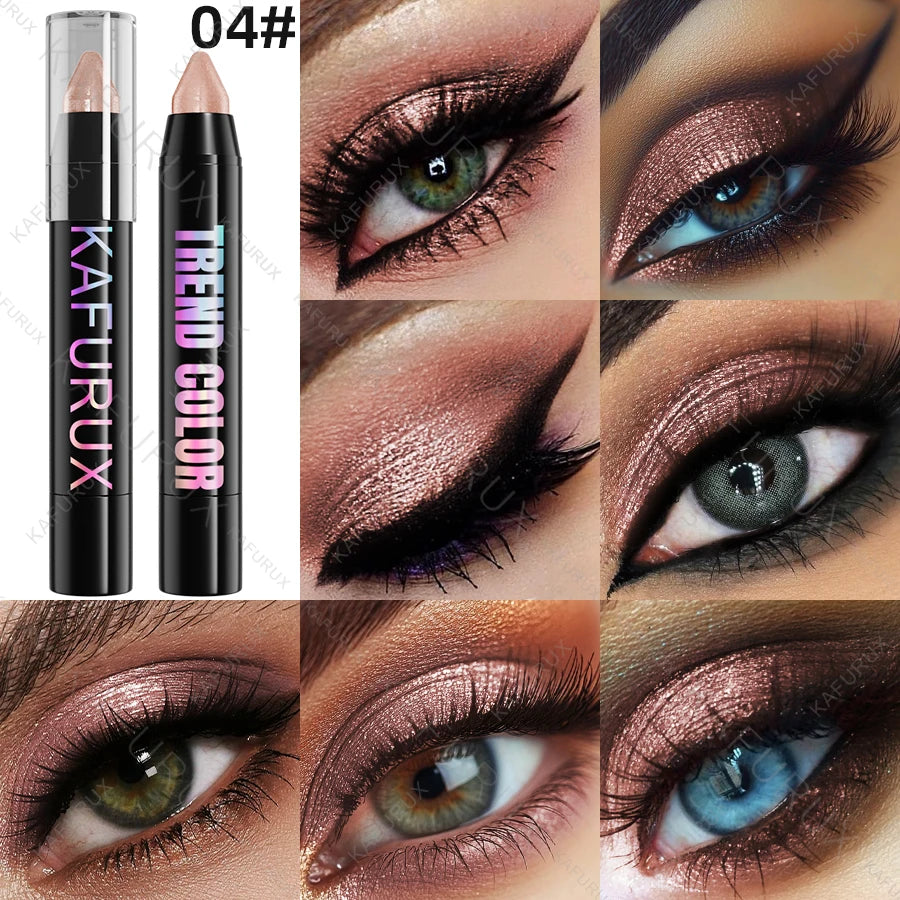 1PC Metallic Glitter Eyeshadow Pencil Waterproof Pearlescent Nude Eye Shadow Green Blue Brown Makeup Gift Eye Pen Cosemtic