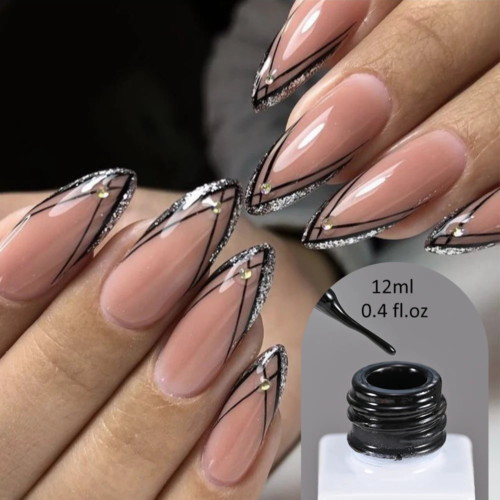 5/8/10/12ml 5D Metallic Painting Nail Gel Silver/Gold Liner Polish Mirror Chrome Effect Gel Nail Polish Soak Off UV/LED Drawing^