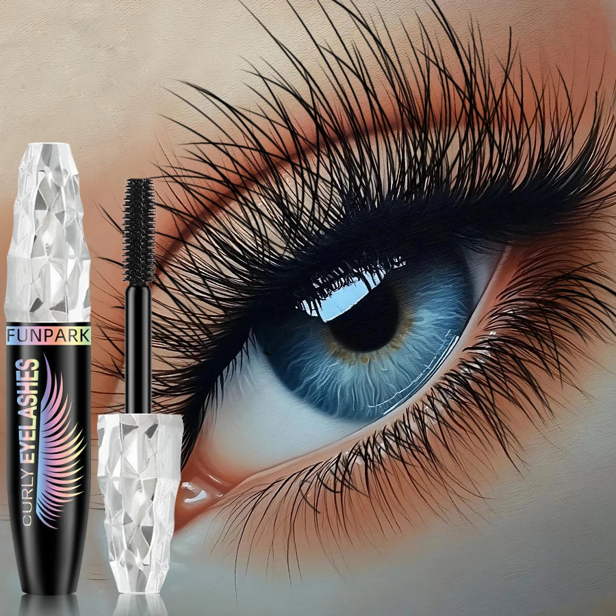 5D Mascara with Big Eyes Waterproof Thickening Lengthening Curling Liquid Fiber Mascara Eyelash Extension Makeup Gifts for Women