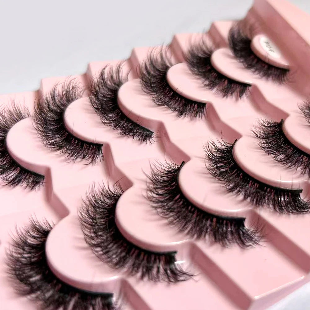 Dropshipping 7/10 Pairs Eyelashes Natural Long 3D Lashes Fluffy Volume  False Eyelashes Cruelty Free Wispy Lashes Makeup Cilios
