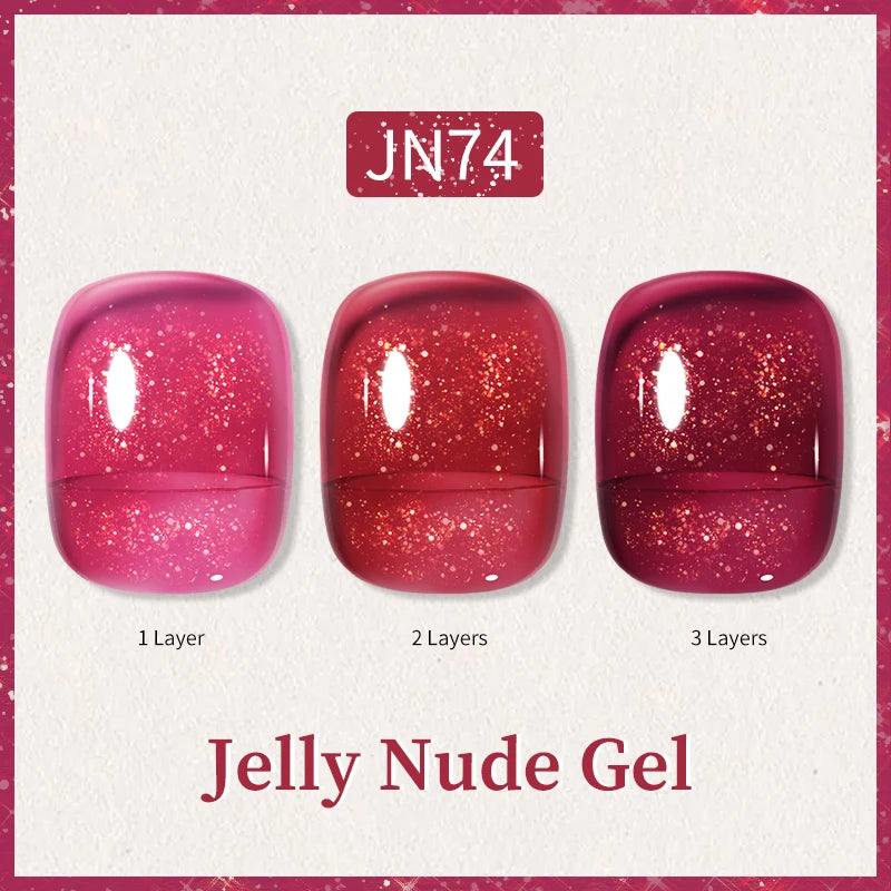 BORN PRETTY 10ml Glitter Pink Nude Jelly Nail Gel Polish Varnis Semi-permanent Sheer Translucent UV LED Soak Off Gel Polish