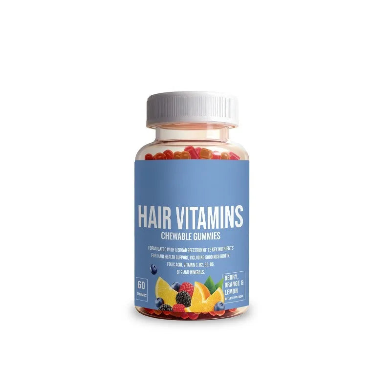 60 Count Hair Vitamin Gummie with 500mg Biotin and Multivitamin Promote Healthy Hair & Nail Growth Daily Nutritional Supplement