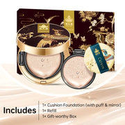 CATKIN BB Cream Air Cushion Foundation Moisture Natural Cover Concealer + Free Refill Medium/Light 0.46 Ounce