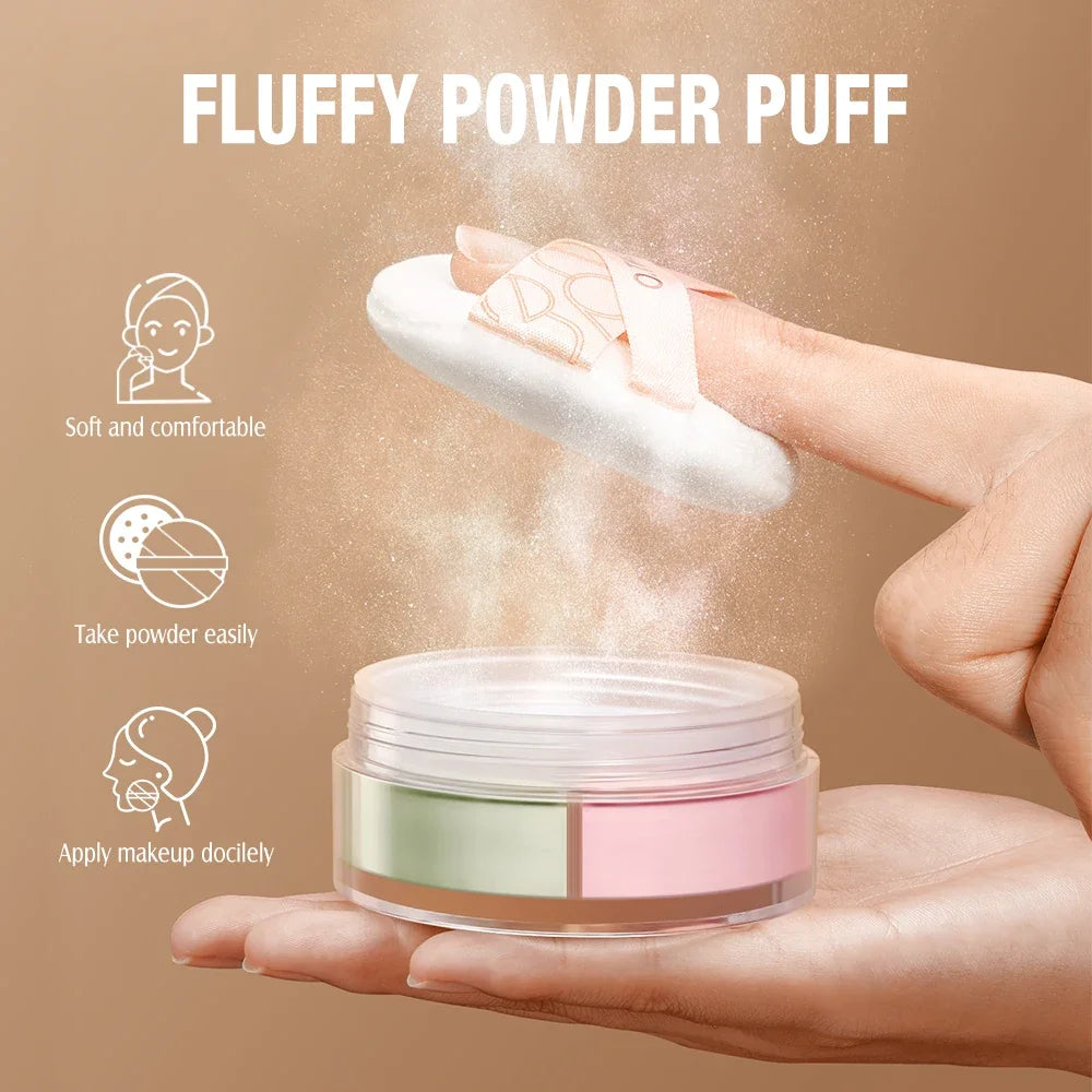 O.TWO.O 3 Color Loose Powder Hides Oil Pores Face Powder Blend Naturally Setting Powder Fix Lock Makeup Matte Finishing Powder