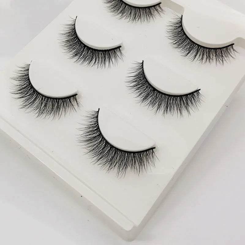 3/5 Pairs 3D Faux Mink Hair Soft Eyelashes Natural Thick Long False Eyelashes Dramatic Fake Lashes Handmade Eyelashes Faux Cils