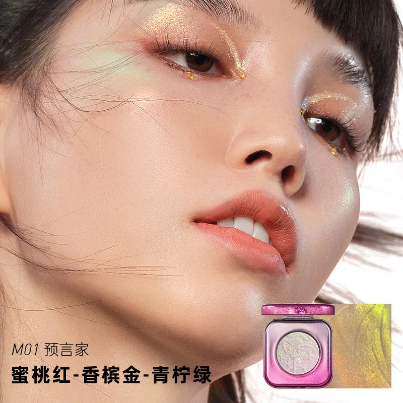 Kaleidos Space Age Prophecy Highlighter Chrome Glitter Palette Face Makeup Chameleon Diamond Powder Brightening Eye