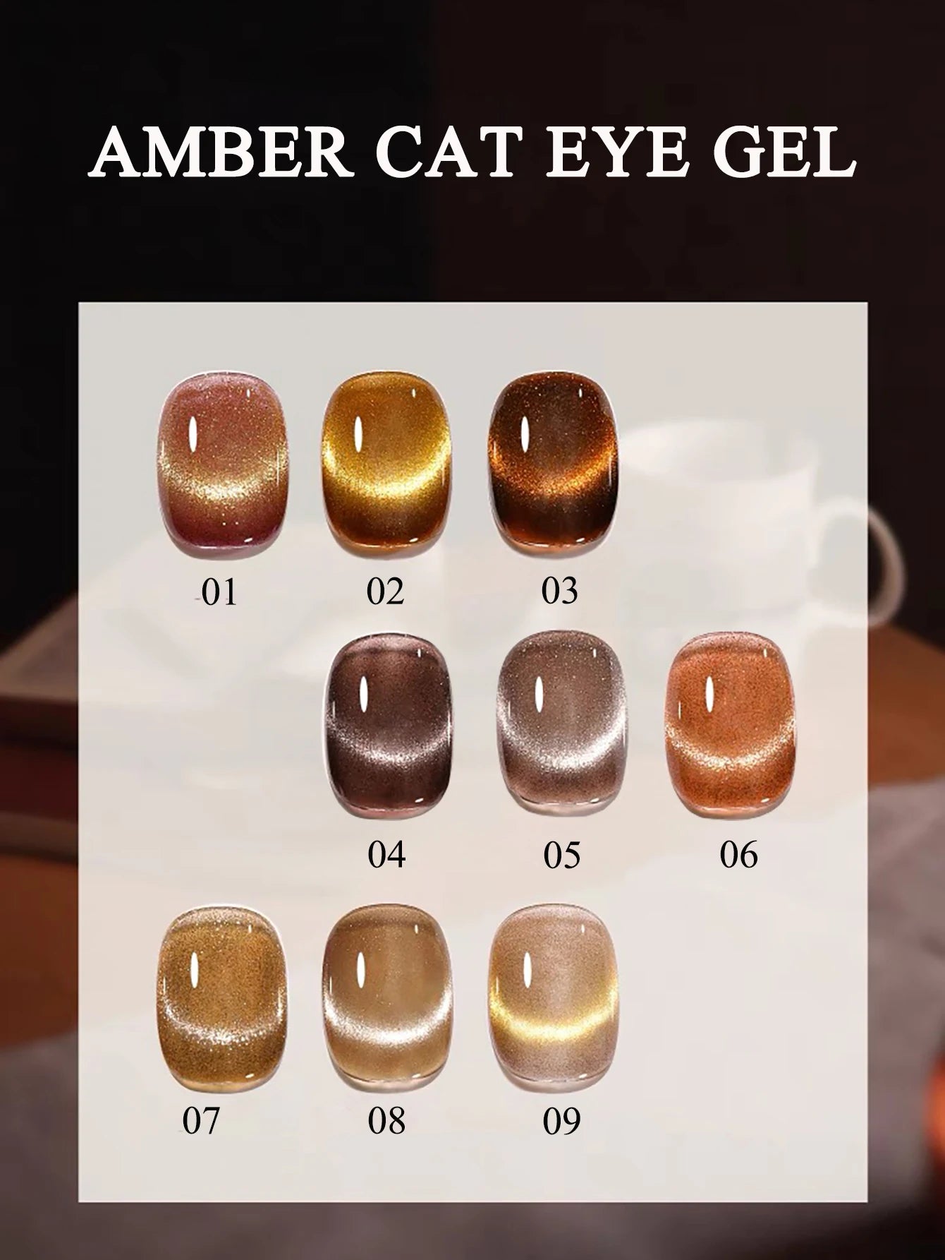 WS Black Glass Cat Magnetic Gel Nail Polish Punk Style Nail Art Manicure Varnis Semi Permanent Gel for Winter Nail Supplies
