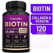 Biotin | Collagen | Keratin Supplement - Hair Growth Support, Skin & Nails, Antioxidant, Increase Skin Elasticity