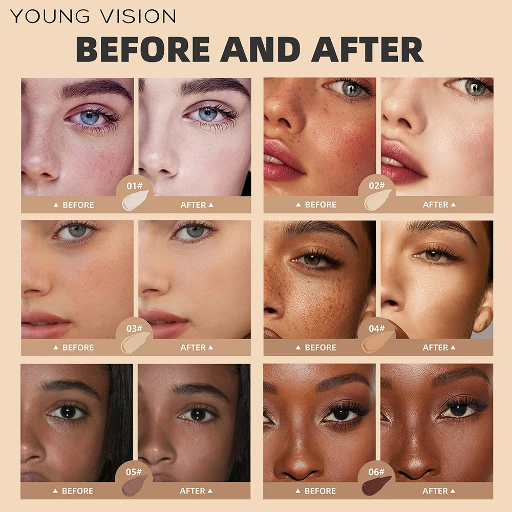 YOUNG VISION Matte Finish Soft-Focus Concealer Brightens complexion Waterproof Contouring concealer for sculpted definition