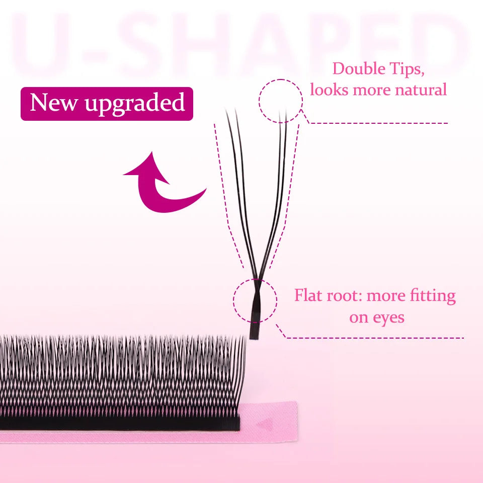 New Arrival U Shape YY Eyelashes Extensions 3DW U5DW Lashes Extension Premade Volume Fans False Eyelashes U Shape W Bloom Lashes