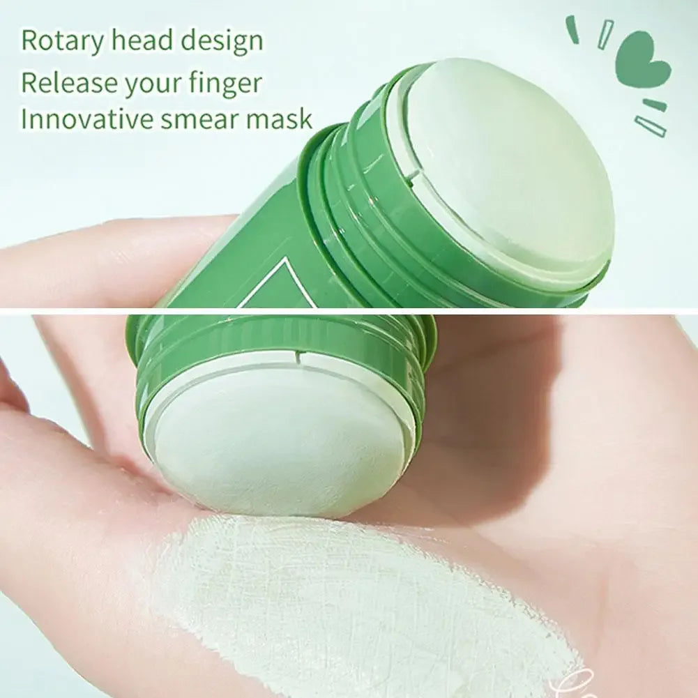 Green Tea Eggplant Solid Mask Deep Cleansing Oil Control Balance Antioxidan Shrink Pores Remove Blackheads Refreshing  Mud Mask
