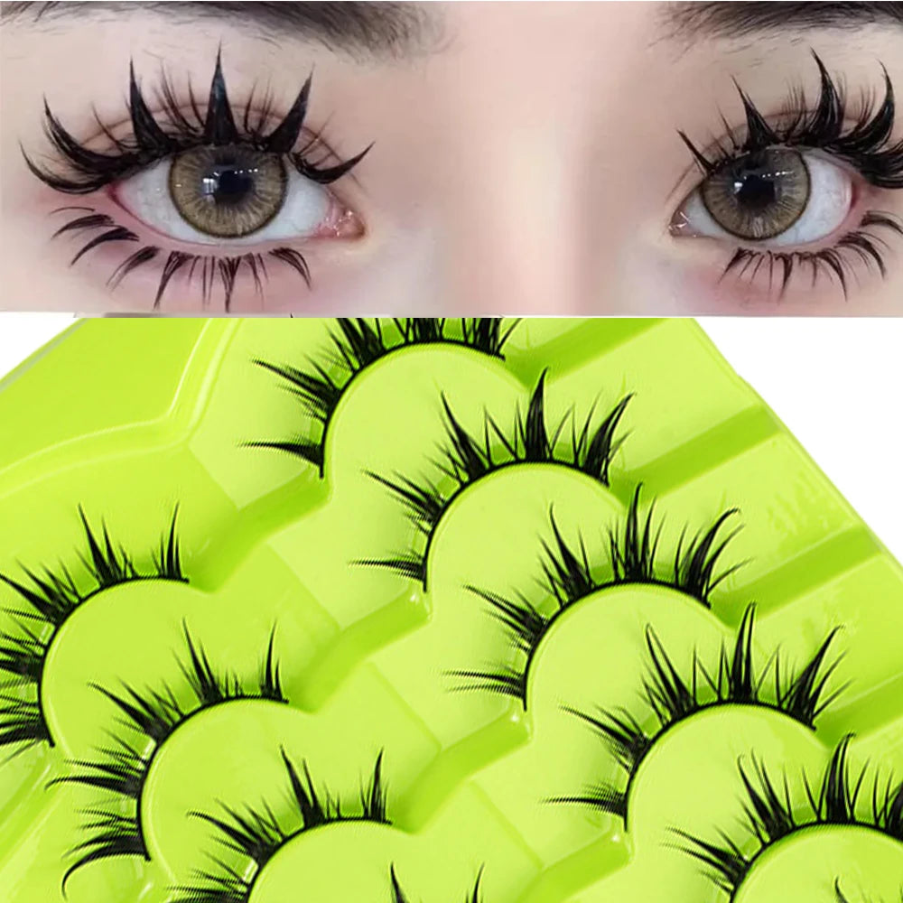 7 Pairs Doll Manga Lashes Japanese Lashes Spiky Anime Manhua Lash WetCosplay Makeup False Eyelashes