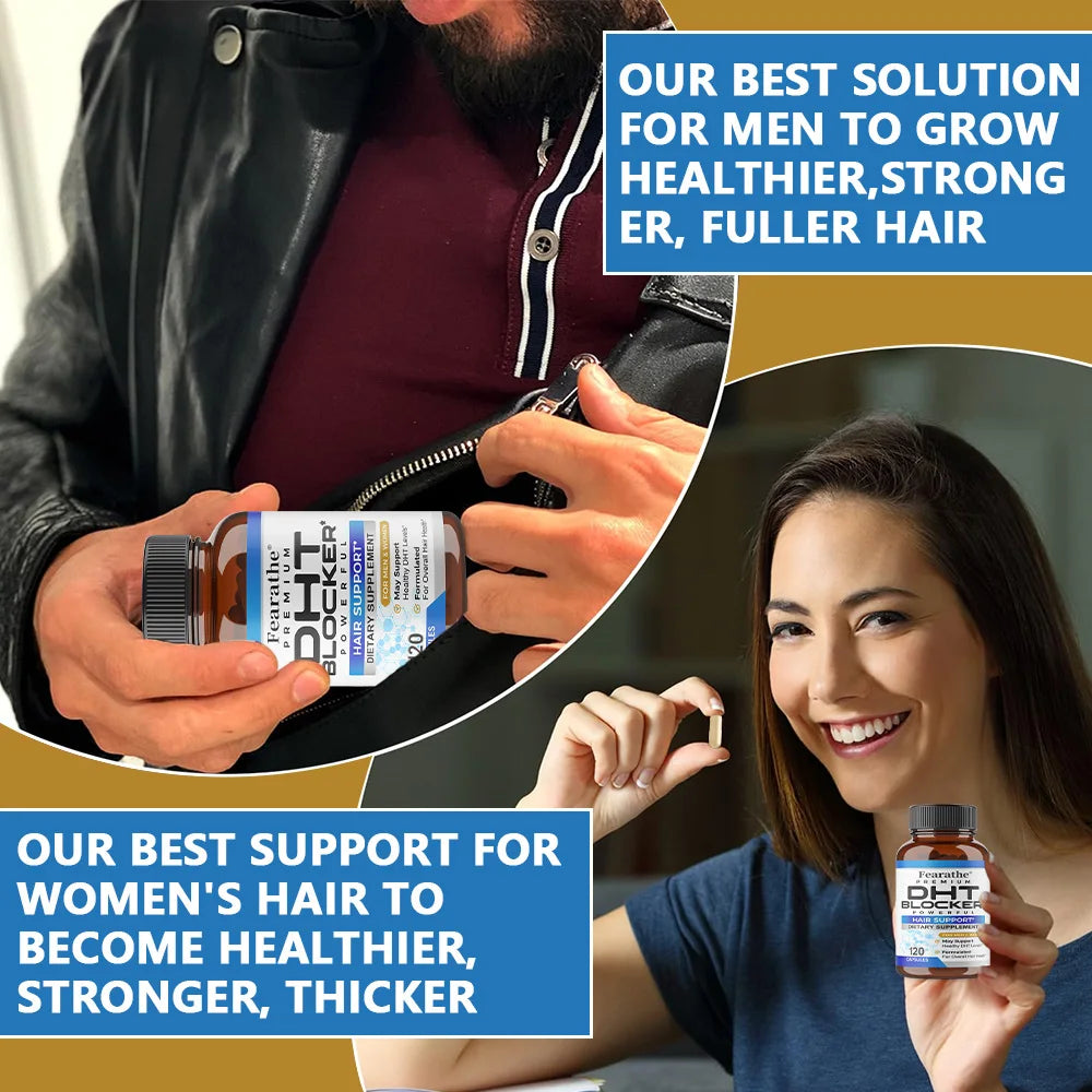 DHT Blocker, Powerful Saw Palmetto and Biotin Hair Growth Supplement, Promotes Hair Growth, Strengthens Hair and Scalp