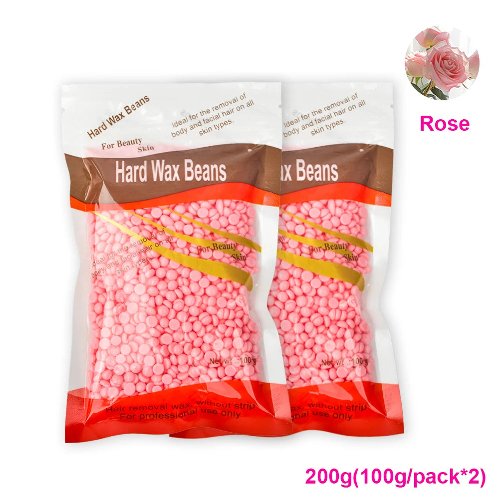 100g-400g hard wax beans Solid Hair Remover No Strip Depilatory Hot Film Wax Bead Hair Wax Heater Removal for Full Body
