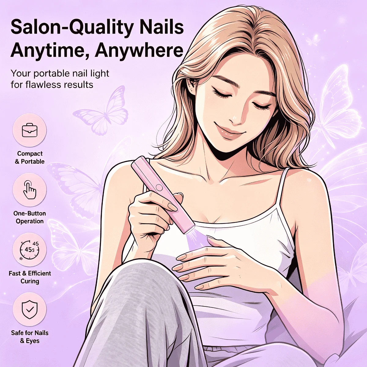 Handheld Nail UV Lamp With Screen Display, Suitable For Gel Manicure, Mini Nail Lamp, Portable LED Nail Dryer, USB Nail Curing Machine, Quick Curing Nail & Foot Care Tool