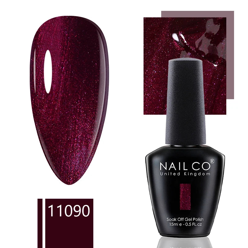 NAILCO 15ml Dark Gel Nail Polish Semi-permanent Varnish Hybrid UV Nails Art Glitter Colors Gel Polish Manicure Enamels For Nails