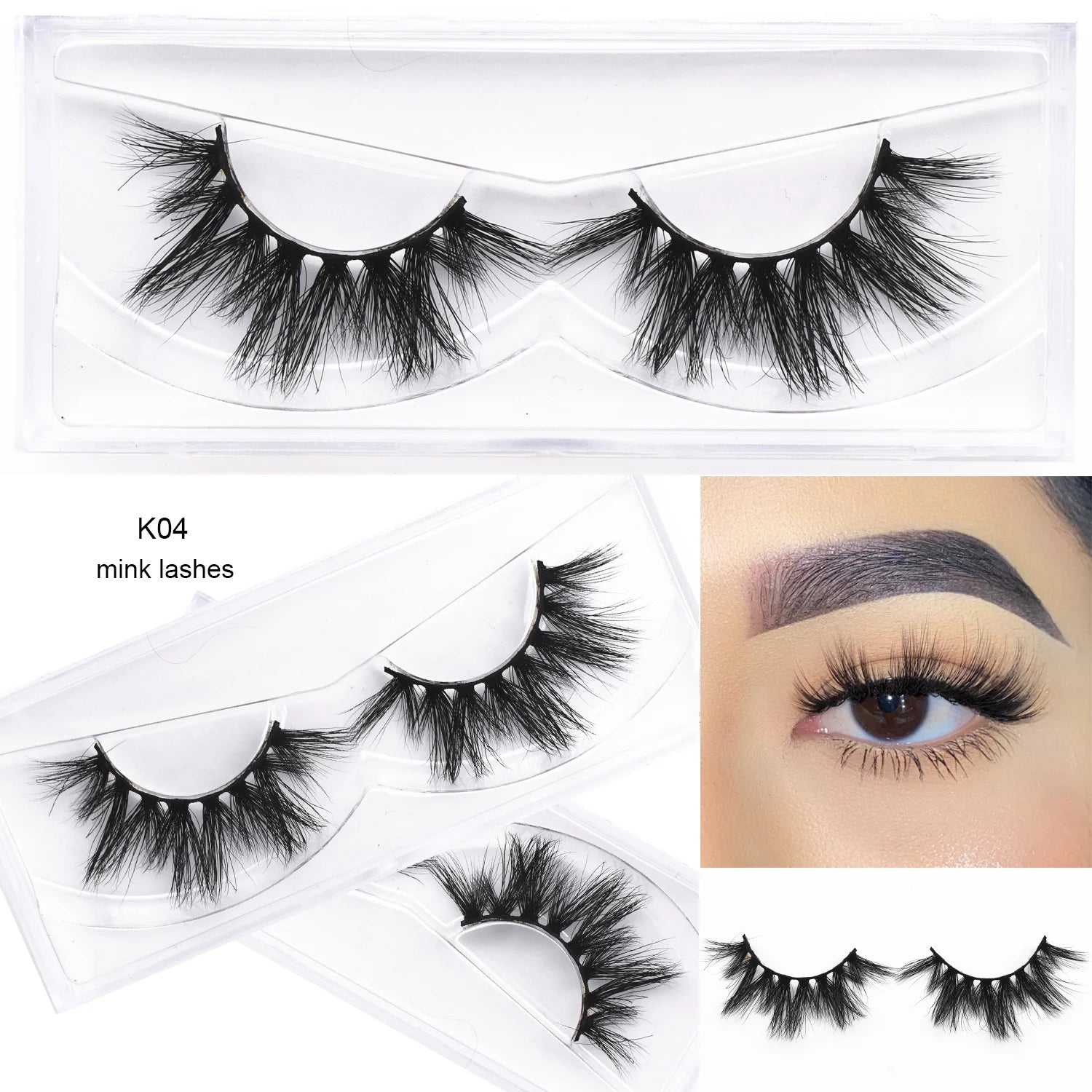 Mink Fake Eyelashes 3D Mink Lashes Natural Long False Eyelash Cruelty-free Mink Hair Fluttery False Lashes Makeup D101 Lash Gift