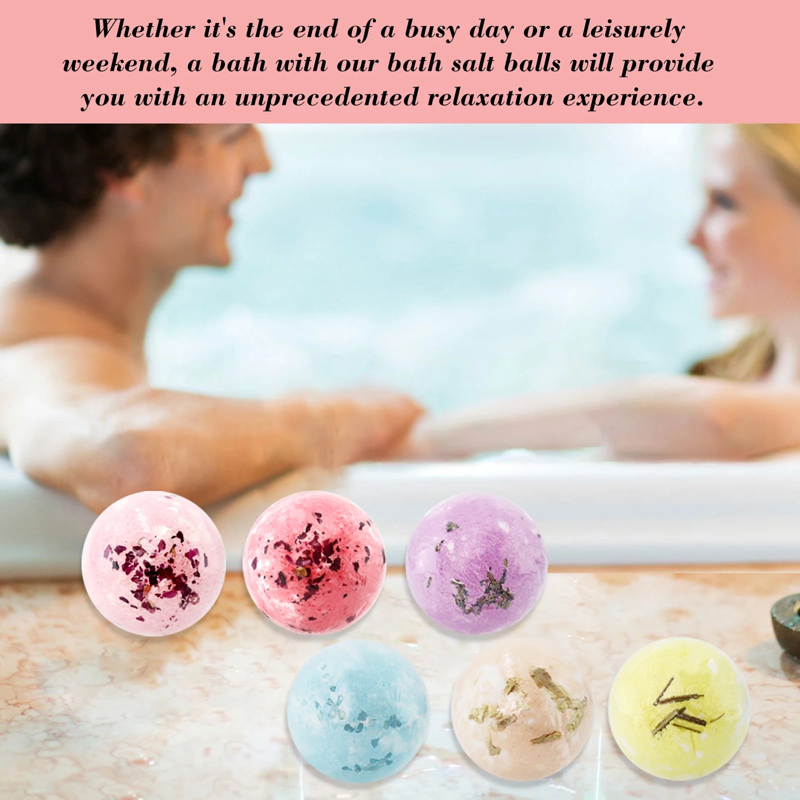 6Pcs Bath Bomb Set, Lavender Epsom Salt for Muscle Relaxation, Gift for Women, Self Care Spa Day