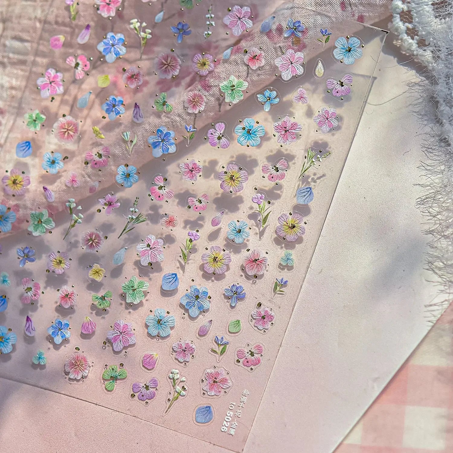 Japanese Nail Parts 5D Reliefs Cherry Blossom Self Adhesive Nail Art Stickers DIY 2025 Summer Flower Manicure Decoration Decals