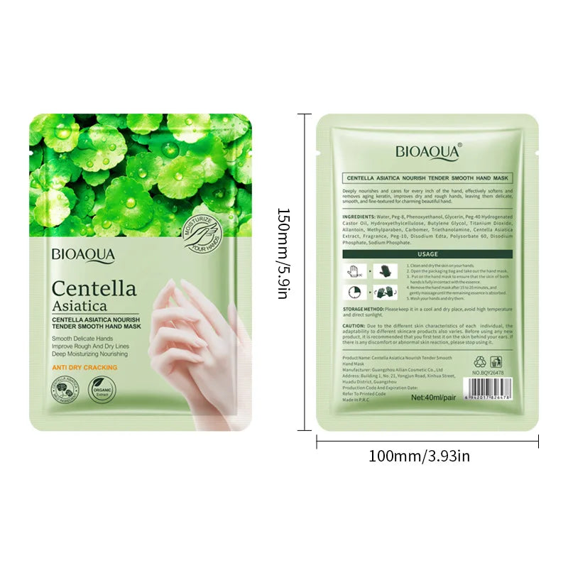 5 Pairs BIOAQUA Asiatic Centella Hand Mask Whitening Moisturizing Anit-Aging Anti Wrinkles Exfoliating Hand Gloves Exfoliator