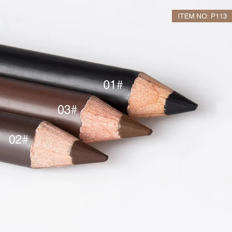 6pcs MENOW 3 Colors Long Lasting Waterproof Eyebrow Pencils Double Use Wooden Pole Eyeliner Permanent Makeup Tattoo Accessories
