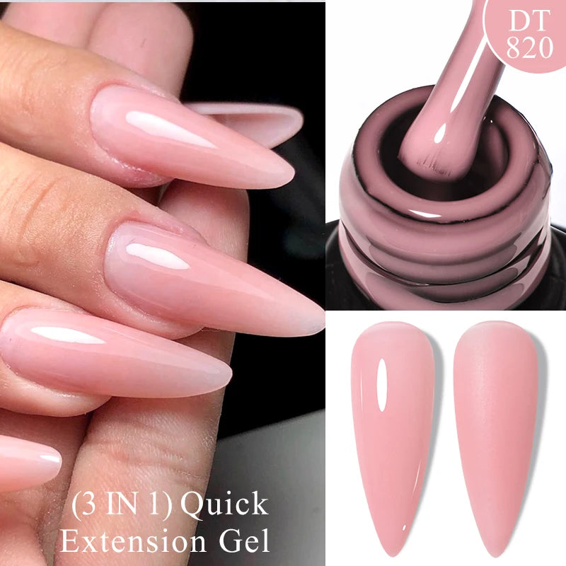 MEET ACROSS 7ml Dark Color Glitter Top Coat Gel For Nails Brocade Powder 2 In 1 Chameleon Nail Art Gel Varnish Manicure