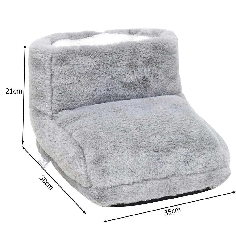 Electric Foot Warmer USB Charging Foot Heating Pad Comfort Fleece Suede Cushion Foot Heater Couple Slippers for Bedroom Sleeping