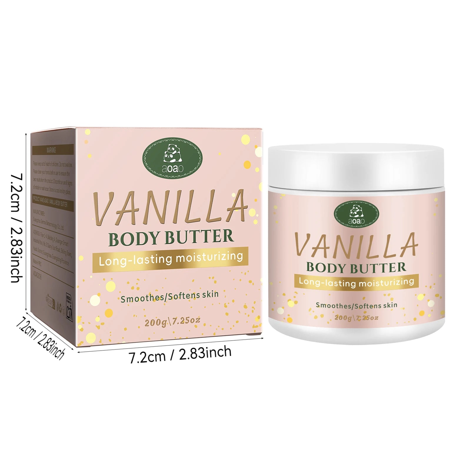 Vanilla Body Butter with Coconut and Shea Oil Nourishes Dry Skin, Moisturizing Cream for Deep Hydration.