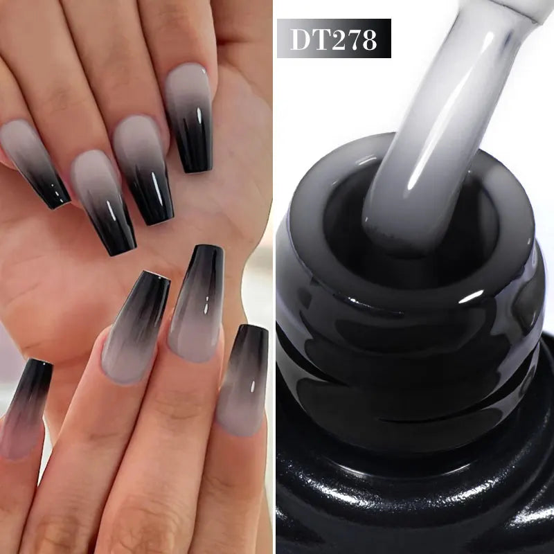MEET ACROSS 7ml 36Colors Glitter Thermal Gel Nail Polish 3 Colors Changing Soak Off Gel Winter Semi Permanant Nail Art Varnish