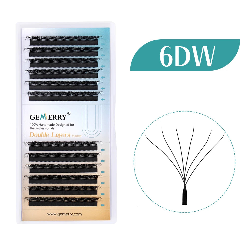 Gemerry YY Shaped Eyelash 3D 4D 5D 6D 8D W Shape Lashes Premade Fans Eyelash Extension Brazilian Volume Bloom Salons Makeup