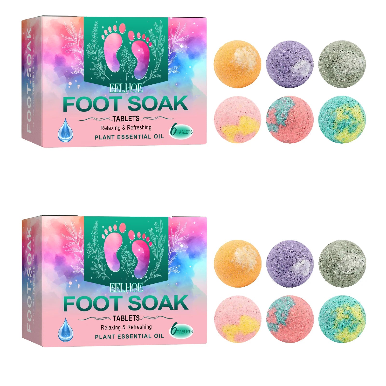 Bubble Foot Bath Ball Exfoliating Moisturizing Relief Stress Fragrances Aromatherapy Shower Bathing Foot Spa Foot Bath Salt 6pcs